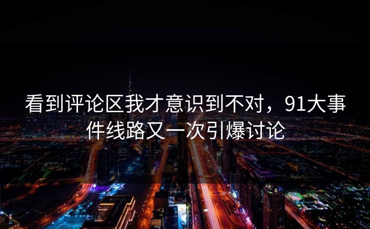 看到评论区我才意识到不对，91大事件线路又一次引爆讨论