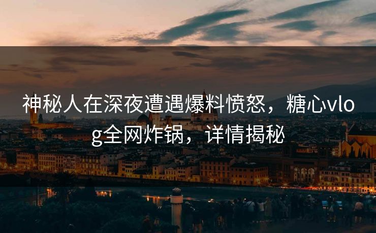 神秘人在深夜遭遇爆料愤怒，糖心vlog全网炸锅，详情揭秘