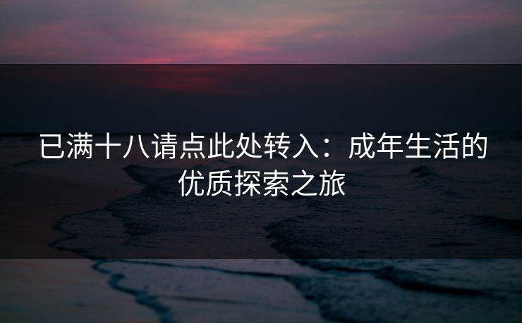 已满十八请点此处转入：成年生活的优质探索之旅